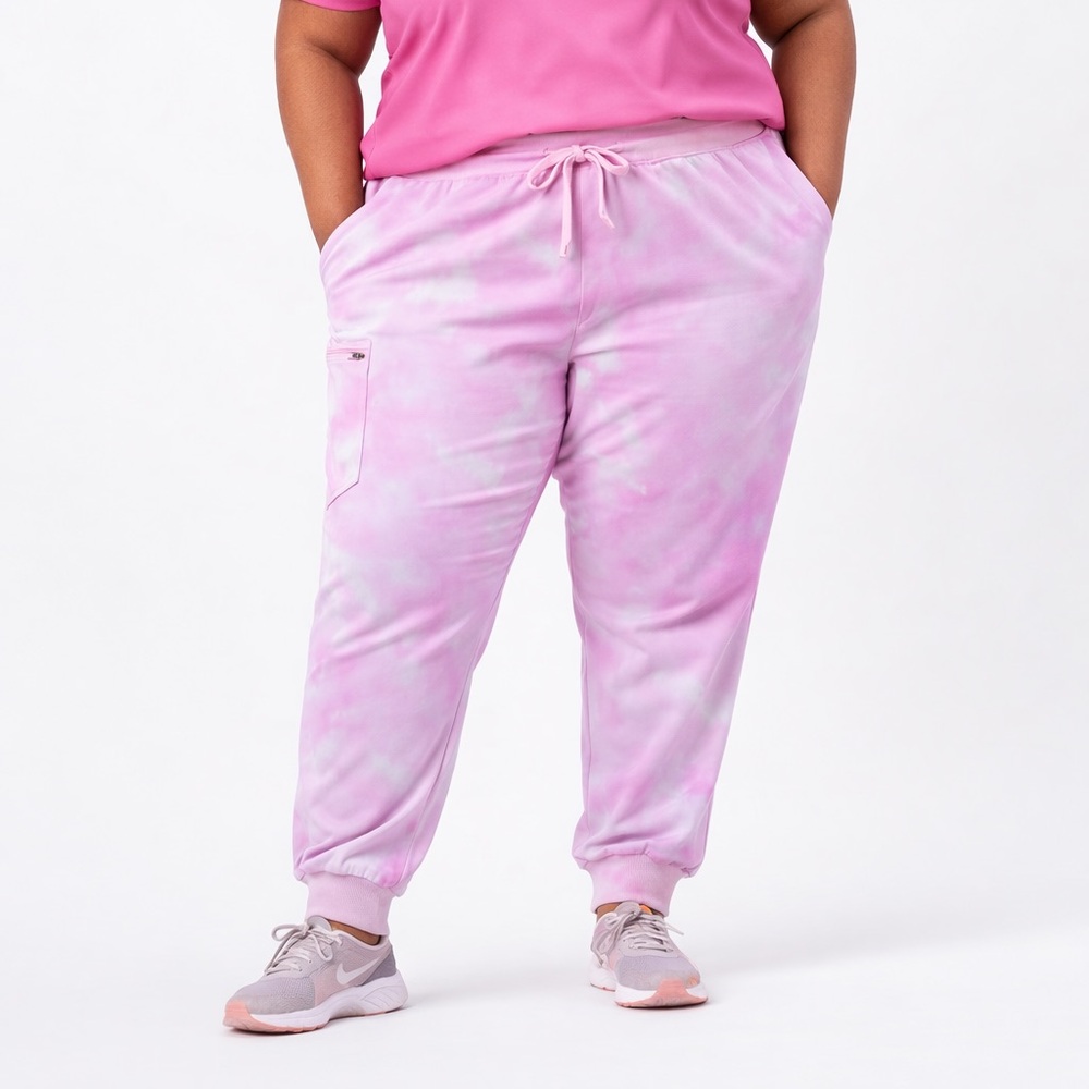 Figs Pink Tie-Dye Joggers